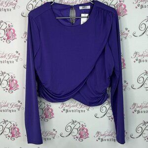 Suzy shier top brand new with tags royal Vibrant Purple Long Sleeve Blouse